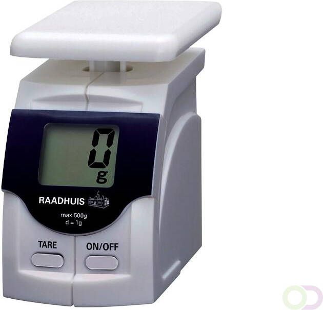 Raadhuis Briefweegschaal basic tot 500gram kunststof wit