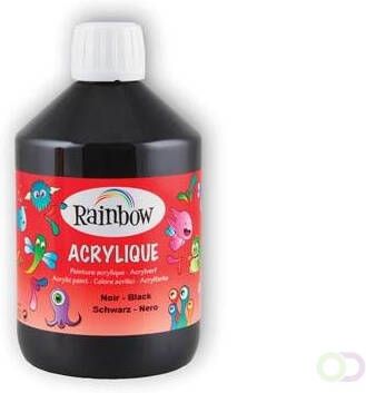Rainbow acrylverf flacon van 500 ml zwart