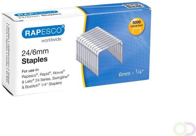 Rapesco 24 6mm (22 6) Verzinkt Nieten (doos 5000)