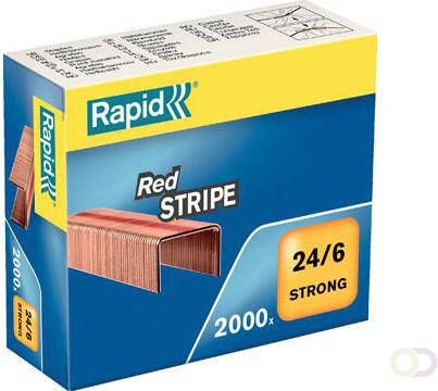 Rapid Nietjes 24 6 Red Stripe verkoperd doos van 2000 nietjes