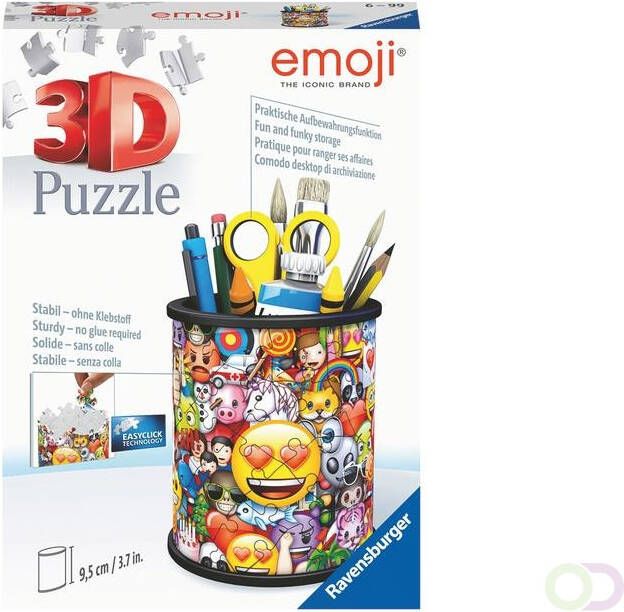 Ravensburger 3D puzzel Emoji Pennenbak 54 stuks