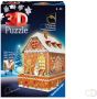 Ravensburger 3D puzzel Kerst Gingerbread House Night Edition 216 stukjes - Thumbnail 1