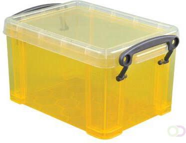 Really Useful Boxes van stevig kunststof | VindiQ Really Useful Box 0 7 liter transparant geel
