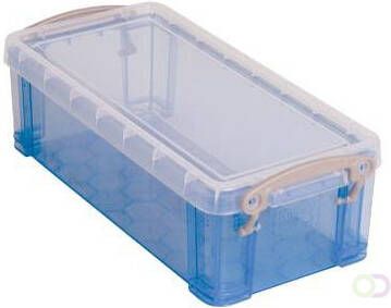 Really Useful Boxes van stevig kunststof | VindiQ Really Useful Box 0 9 liter transparant blauw