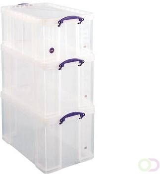 Really Useful Boxes van stevig kunststof | VindiQ Really Useful Box actiepakket: 2 x 84 liter + 1 x 64 liter transparant