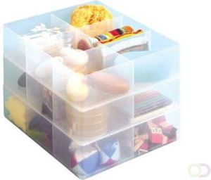 Really Useful Boxes van stevig kunststof | VindiQ Really Useful Box office divider met 6 vakjes transparant