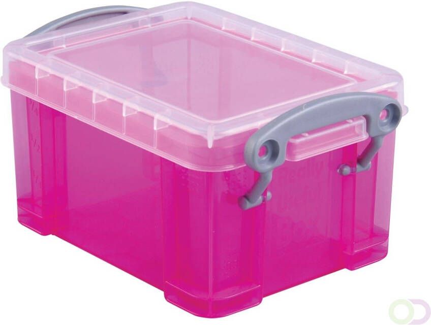 Really Useful Box opbergdoos 0 3 liter transparant roze