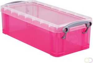 Really Useful Box opbergdoos 0 9 liter transparant roze