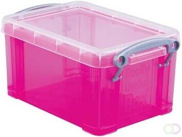 Really Useful Box opbergdoos 0.7 liter transparant roze