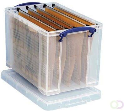 Really Useful Box opbergdoos 19 liter hangmappenkoffer inclusief 10 hangmappen transparant