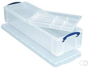 Really Useful Boxes van stevig kunststof | VindiQ Really Useful Box opbergdoos 22 liter met 2 dividers transparant