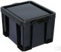 Really Useful Boxes van stevig kunststof | VindiQ Really Useful Box opbergdoos 35 liter gerecycleerd zwart - Thumbnail 1