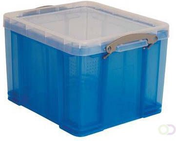 Really Useful Boxes van stevig kunststof | VindiQ Really Useful Box opbergdoos 35 liter transparant blauw