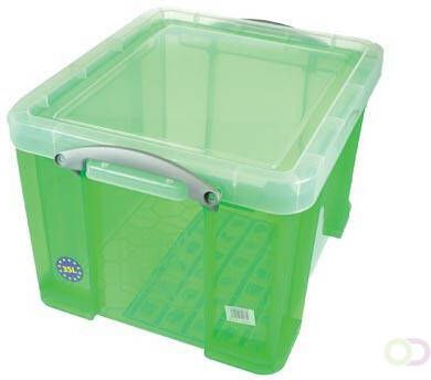 Really Useful Box opbergdoos 35 liter transparant groen