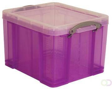 Really Useful Box opbergdoos 35 liter transparant paars