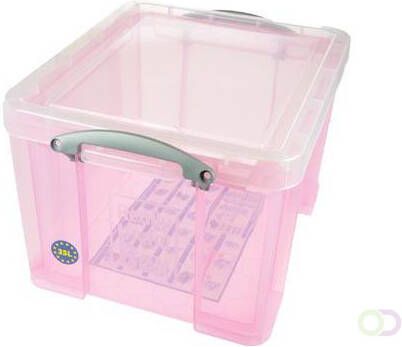Really Useful Box opbergdoos 35 liter transparant roze