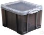 Really Useful Boxes van stevig kunststof | VindiQ Really Useful Box opbergdoos 35 liter transparant gerookt - Thumbnail 1