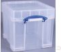 Really Useful Boxes van stevig kunststof | VindiQ Really Useful Box opbergdoos 35 liter XL transparant voor het opbergen van medium LP&apos;s - Thumbnail 1