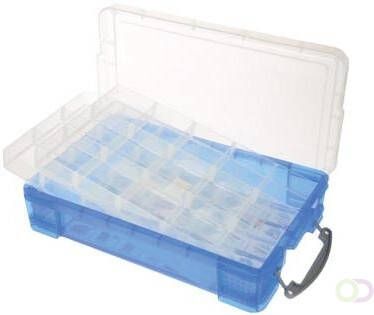 Really Useful Box opbergdoos 4 liter met 2 dividers transparant blauw