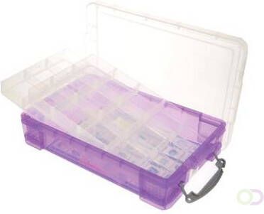 Really Useful Box opbergdoos 4 liter met 2 dividers transparant paars
