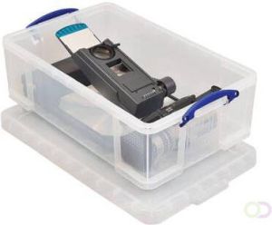 Really Useful Boxes van stevig kunststof | VindiQ Really Useful Box 50l transparant per stuk verpakt in karton
