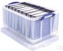 Really Useful Boxes van stevig kunststof | VindiQ Really Useful Box 64 liter transparant per stuk verpakt in karton - Thumbnail 3