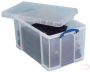 Really Useful Boxes van stevig kunststof | VindiQ Really Useful Box 84 liter transparant per stuk verpakt in karton - Thumbnail 3