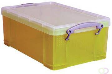 Really Useful Boxes van stevig kunststof | VindiQ Really Useful Box opbergdoos 9 liter transparant geel