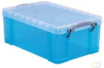 Really Useful Boxes van stevig kunststof | VindiQ Really Useful Box opbergdoos 9 liter transparant helblauw