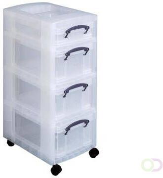 Really Useful Box trolley met 4 opbergdozen