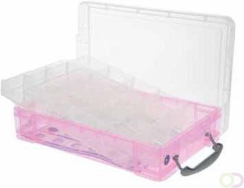 Really Useful Boxes gekleurde transparante opbergd roze
