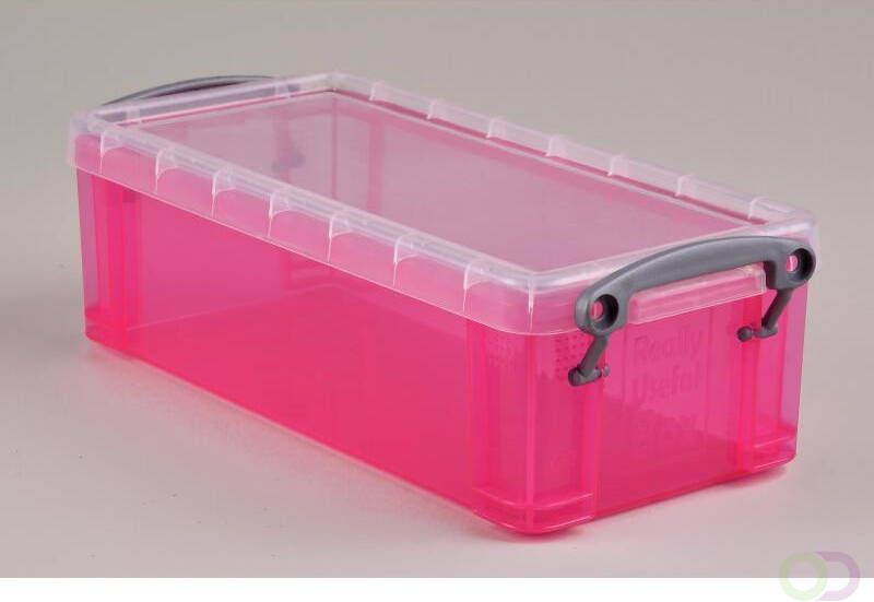 Really Useful Boxes OPBERGDOOS 0 9 ROZE TRANSP