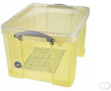 Really Useful Boxes RUB gekleurde transparante opbergdoos 35 l geel