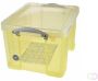 Really Useful Boxes van stevig kunststof | VindiQ Really Useful Box opbergdoos 35 liter transparant geel - Thumbnail 2
