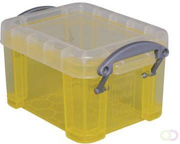 Really Useful Boxes Transparante opbergdoos 0 14 l geel
