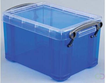 Really Useful Boxes transparante opbergdoos 1 6 l blauw
