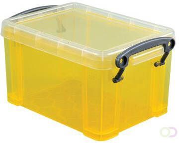 Really Useful Boxes transparante opbergdoos 1 6 l geel