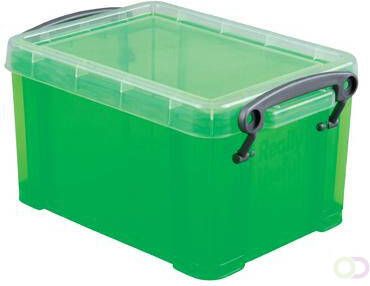 Really Useful Boxes transparante opbergdoos 1 6 l groen