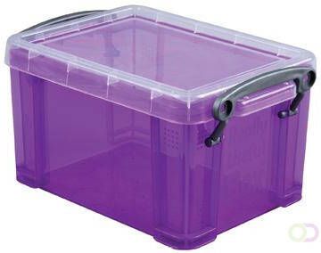 Really Useful Boxes transparante opbergdoos 1 6 l paars