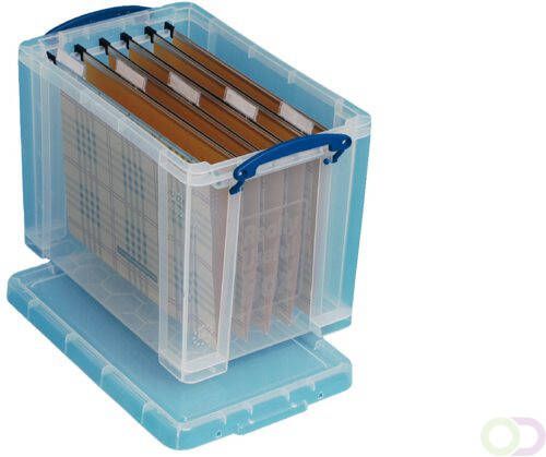Really Useful Boxes van stevig kunststof | VindiQ Really Useful Box opbergdoos 19 liter hangmappenkoffer transparant