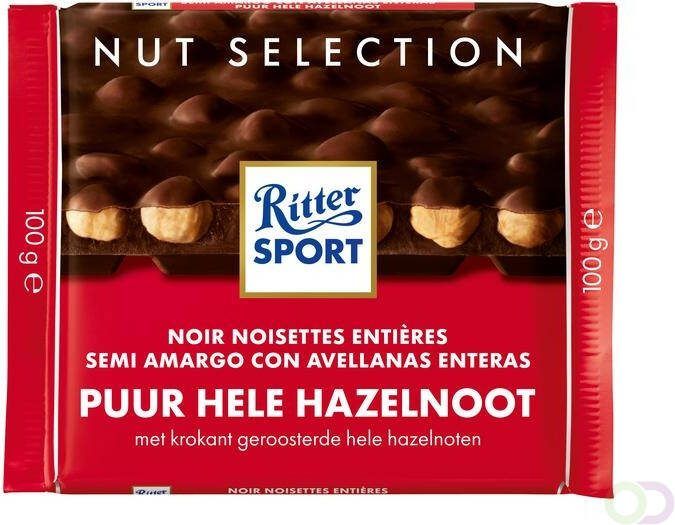 Ritter Sport Chocolade puur-hele hazelnoot 100gr