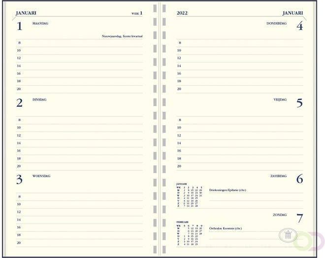 Ryam Agendavulling 2023 Memoplan 7 staand 7dagen 2paginas creme