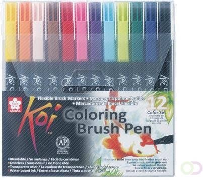 Sakura Koi brushpen Coloring Brush Pen etui van 12 stuks in geassorteerde kleuren