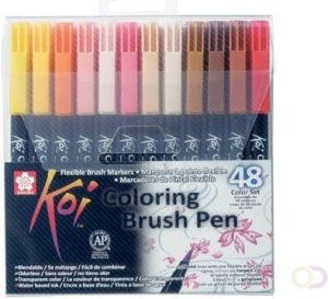 Sakura Koi brushpen Coloring Brush Pen etui van 48 stuks in geassorteerde kleuren