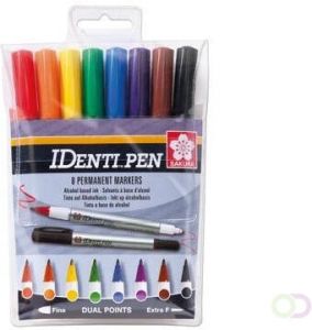 Sakura merkstift IDenti Pen etui van 8 stuks in geassorteerde kleuren