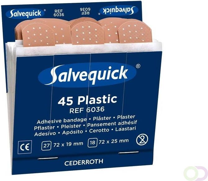 Salvequick navulling voor pleisterautomaat plastic pleisters pak van 6 navullingen