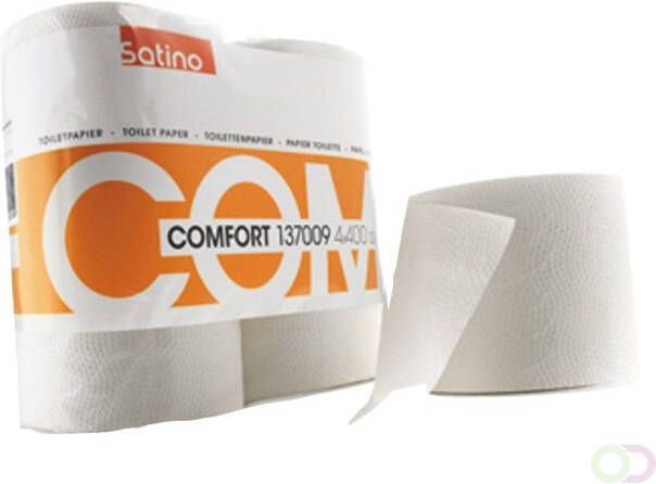 Satino Toiletpapier 2-laags Comfort 400vel wit 4rollen