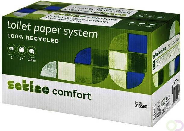 Satino by WEPA Toiletpapier Satino Comfort JT3 systeemrol 2-laags 724vel wit 317960