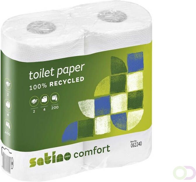 Satino Toiletpapier Comfort 2-laags 200vel wit 4rollen