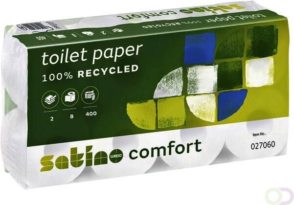 Satino Toiletpapier Comfort 2-laags 400vel wit 8rollen